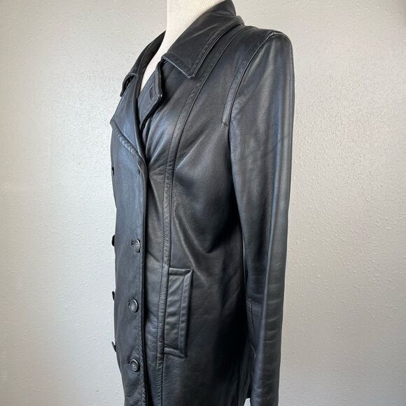 Winlit Black Leather Jacket Size L EUC - Picture 3 of 11